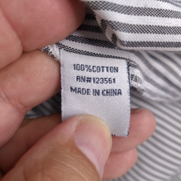Brooklyn Basement Shirt Mens XL White Striped Button Down Urban Short Sleeve - Picture 8 of 16